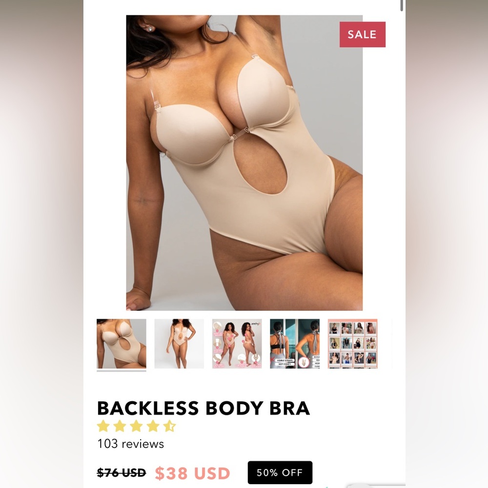 BACKLESS BODY BRA PEACHY SHAPEWEAR